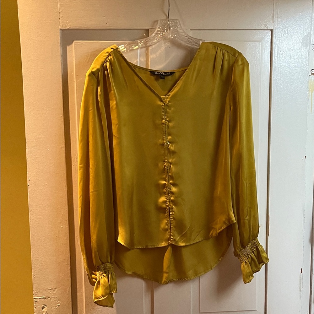 Velvet Heart Yellow Satin Blouse